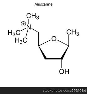 Skeletal formula of Muscarine. chemical molecule . Template for your design . Template for your design. Skeletal formula of chemical molecule.