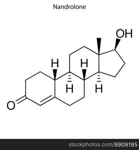 Skeletal formula of Nandrolone. Chemical molecule. . Template for your design. Skeletal formula of Chemical element