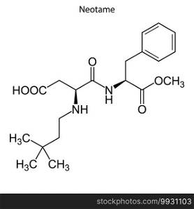 Skeletal formula of Neotame. chemical molecule . Template for your design. Skeletal formula of chemical molecule.