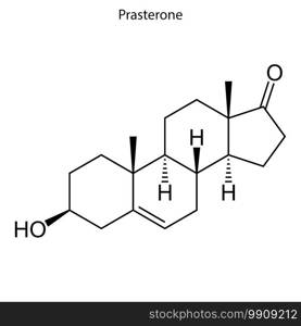 Skeletal formula of Prasterone. Chemical molecule. . Template for your design. Skeletal formula of Chemical element