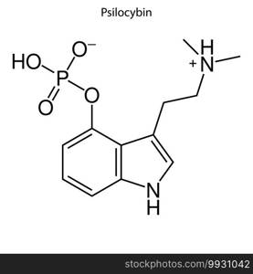 Skeletal formula of Psillocybin. chemical molecule . Template for your design . Template for your design. Skeletal formula of chemical molecule.