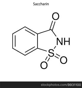Skeletal formula of Saccharin. chemical molecule . Template for your design. Skeletal formula of chemical molecule.