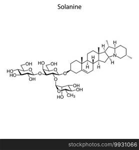 Skeletal formula of Solanine. chemical molecule . Template for your design . Template for your design. Skeletal formula of chemical molecule.