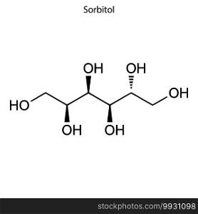 Skeletal formula of Sorbitol. chemical molecule . Template for your design. Skeletal formula of chemical molecule.