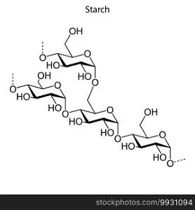 Skeletal formula of starch. chemical molecule . Template for your design. Skeletal formula of chemical molecule.