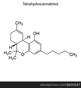 Skeletal formula of Tetrahydrocannabinol. chemical molecule . Template for your design . Template for your design. Skeletal formula of chemical molecule.