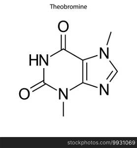 Skeletal formula of Theobromine. chemical molecule . Template for your design . Template for your design. Skeletal formula of chemical molecule.