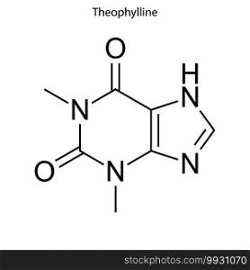 Skeletal formula of Theophylline. chemical molecule . Template for your design . Template for your design. Skeletal formula of chemical molecule.