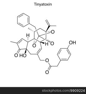 Skeletal formula of Tinyatoxin. Chemical molecule. . Template for your design. Skeletal formula of Chemical element