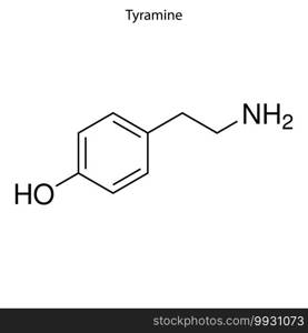 Skeletal formula of Tyramine. chemical molecule . Template for your design . Template for your design. Skeletal formula of chemical molecule.