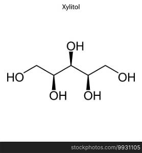 Skeletal formula of Xylitol. chemical molecule . Template for your design. Skeletal formula of chemical molecule.