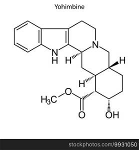 Skeletal formula of Yohimbine. chemical molecule . Template for your design . Template for your design. Skeletal formula of chemical molecule.