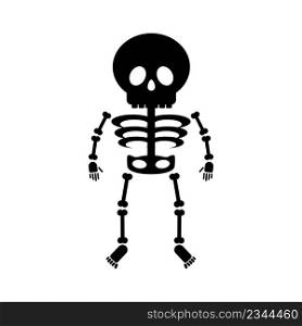 Skeleton in cartoon style isolated on white background.