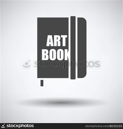 Sketch book icon on gray background, round shadow. Vector illustration.
