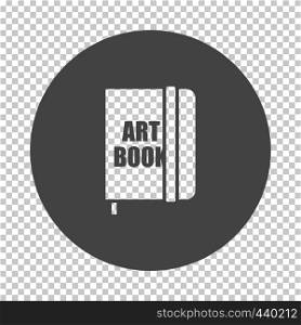 Sketch book icon. Subtract stencil design on tranparency grid. Vector illustration.