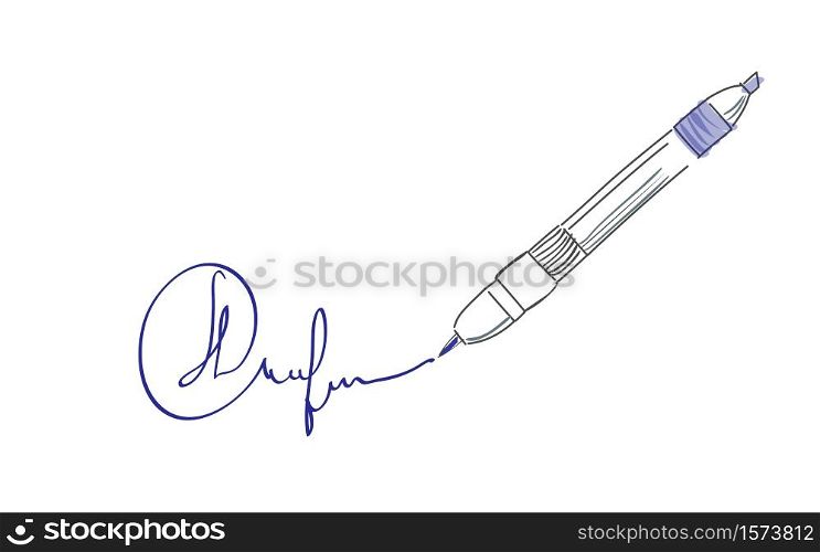 Sketch doodles waterproof marking pen. Brush marker pen vector illustration.. Sketch doodles waterproof marking pen. Brush marker pen vector illustration