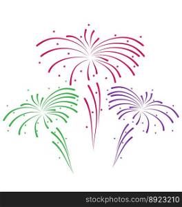 Sketch for abstract colorful firework vector image