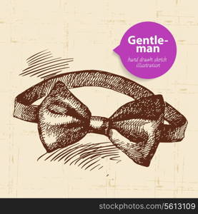 Sketch gentlemen accessory. Hand drawn men illustration