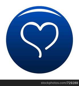 Sketch heart icon. Simple illustration of sketch heart vector icon for any design blue. Sketch heart icon vector blue