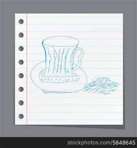 sketch illustration - cup of coffee