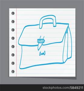 sketch illustration - leather briefcase