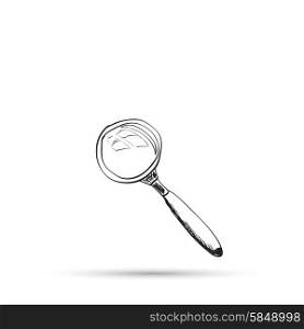 Sketch illustration of a magnifying glass