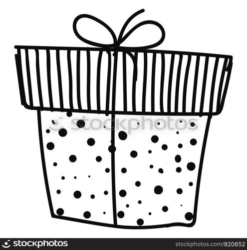 Sketch of a black and white box vector or color illustration