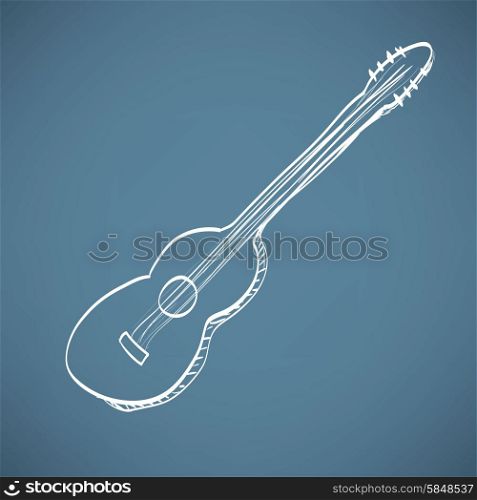 sketch of an acoustic guitar