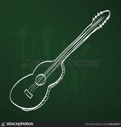 sketch of an acoustic guitar