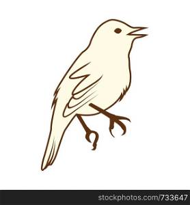 Sketch of Bird. Brown Line Color Design. Vector Illustration.