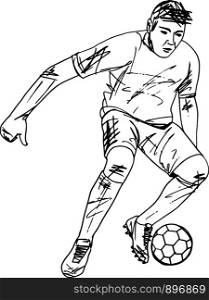 Sketch of Footbal player illustration