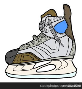 Sketch of hockey skates. Skates to play hockey on ice, vector illustration.