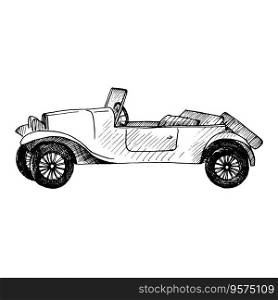 Sketch retro car vector image