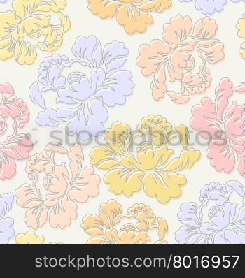 Sketch rose. Seamless pattern from the flowers. Vector illustration. Vintage background&#xA;