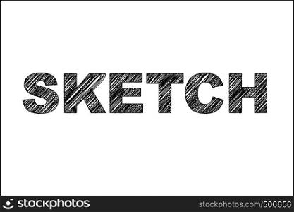 Sketch Scribble Text. Vector illustration isolated on white background. Sketch Scribble Text. Vector illustration.