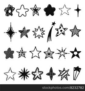 Sketch stars collection. Star sketched, doodle drawn decorative space elements. Marker sketchy, brush starred decoration. Ink grunge neoteric vector set of stars doodle sketch illustration. Sketch stars collection. Star sketched, doodle drawn decorative space elements. Marker sketchy, brush starred decoration. Ink grunge neoteric vector set