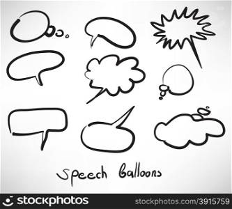 Sketch style speech bubbles
