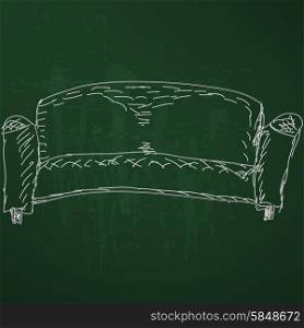 sketch with soft classic couch