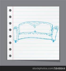 sketch with soft classic couch