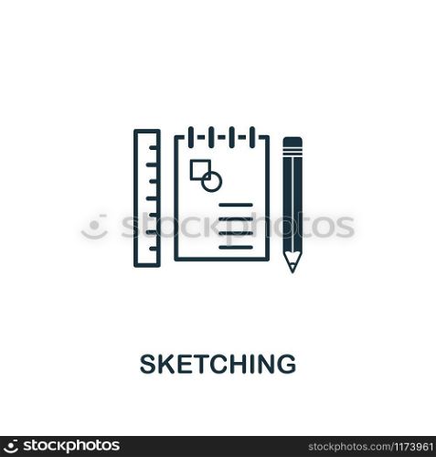 Sketching icon. Premium style design from design ui and ux collection. Pixel perfect sketching icon for web design, apps, software, printing usage.. Sketching icon. Premium style design from design ui and ux icon collection. Pixel perfect Sketching icon for web design, apps, software, print usage
