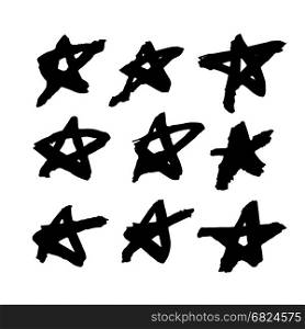 Sketchy grunge star shapes.