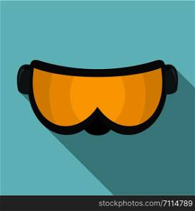 Ski glasses icon. Flat illustration of ski glasses vector icon for web design. Ski glasses icon, flat style