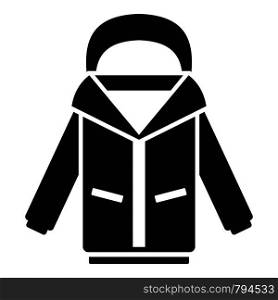 Ski jacket icon. Simple illustration of ski jacket vector icon for web design isolated on white background. Ski jacket icon, simple style