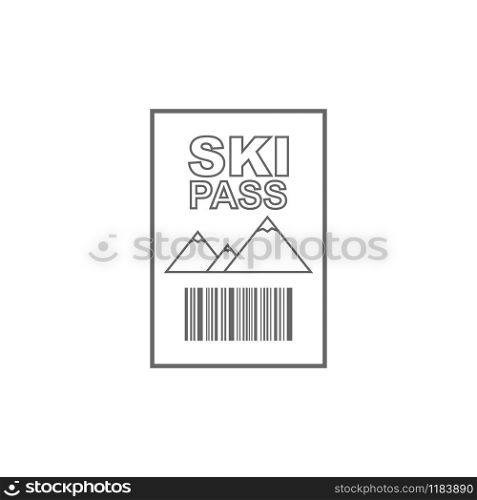 Ski pass icon simple design. Vector eps10