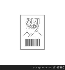 Ski pass icon simple design. Vector eps10