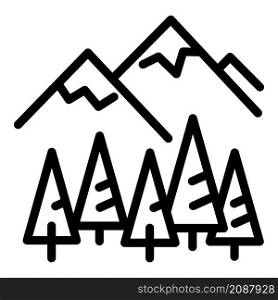 Ski resort camp icon. Outline ski resort camp vector icon for web design isolated on white background. Ski resort camp icon, outline style