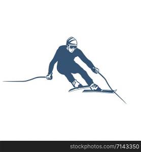 Ski resort logo. Winter games, outdoors adventure ski snowboard logo