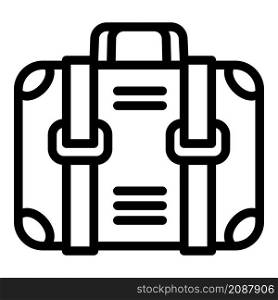 Ski resort travel bag icon. Outline ski resort travel bag vector icon for web design isolated on white background. Ski resort travel bag icon, outline style