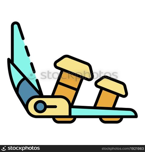 Ski shoes fix tool icon. Outline ski shoes fix tool vector icon color flat isolated on white. Ski shoes fix tool icon color outline vector