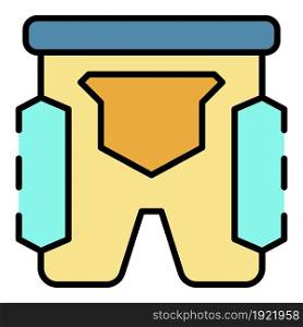Ski shorts icon. Outline ski shorts vector icon color flat isolated on white. Ski shorts icon color outline vector